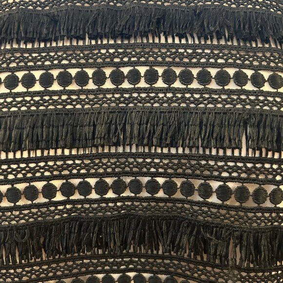 J Crew Black lace overlay fringed shift, size 10 - Picture 8 of 10
